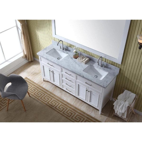 Ariel Vanities Ariel Kensington 73" Traditional White Double Sink Vanity II