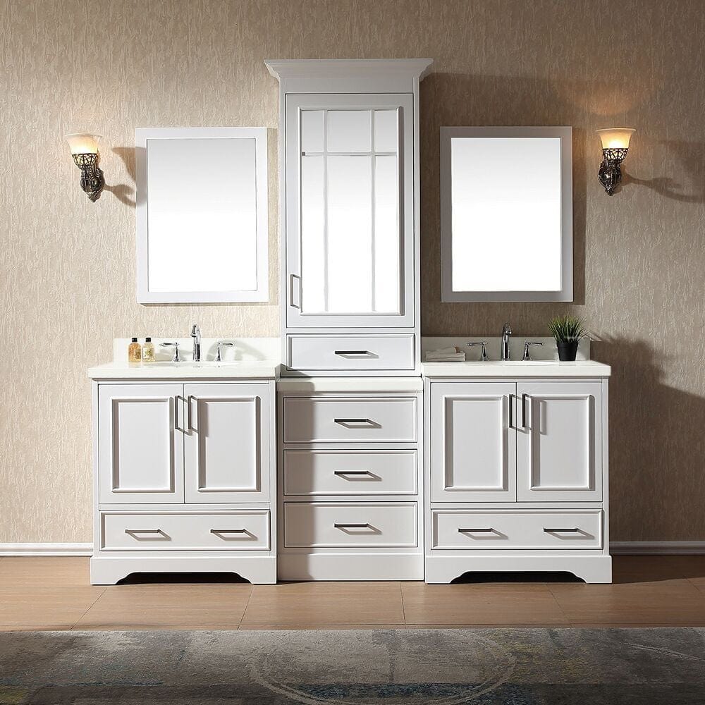 Ariel Vanities Ariel Stafford 85 Double Sink Vanity Set In White