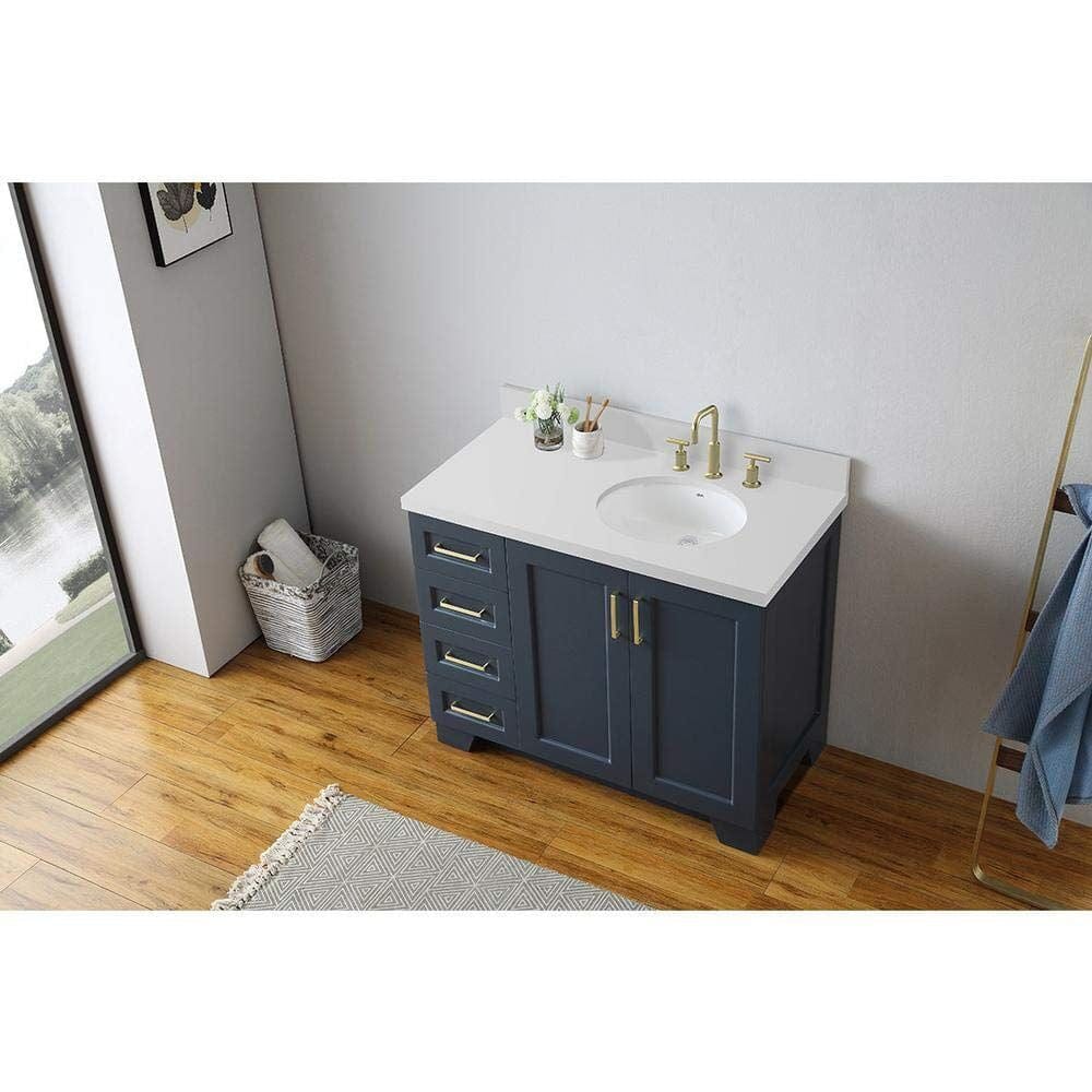 Ariel Vanities Ariel Taylor 43 Right Offset Single Oval Sink Vanity In Midnight Blue