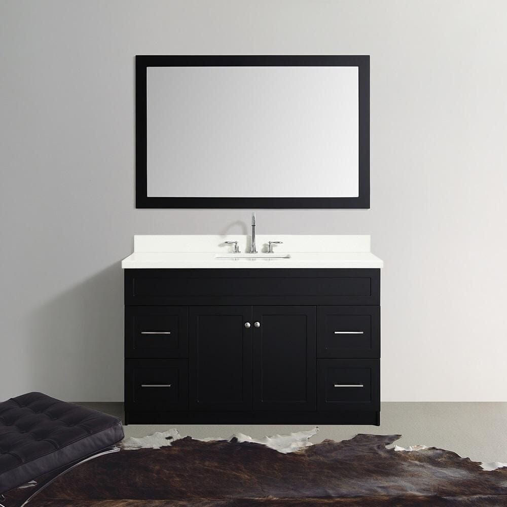 Ariel Vanities No Mirror Ariel Hamlet 55 Single Sink Vanity Set With White Quartz Countertop In Black