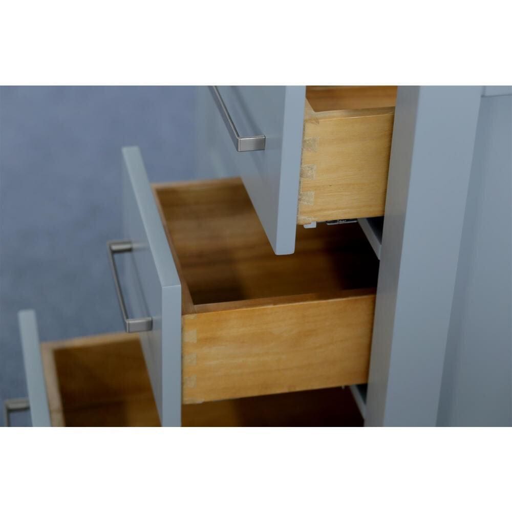 Ariel Vanity Base Cabinets Ariel Cambridge 36 Left Offset Single Sink Base Cabinet In Grey