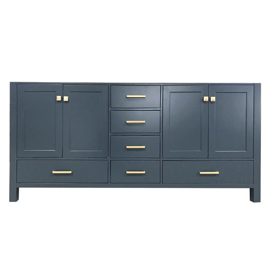 72" Double Sink Base Cabinet In Midnight Blue 