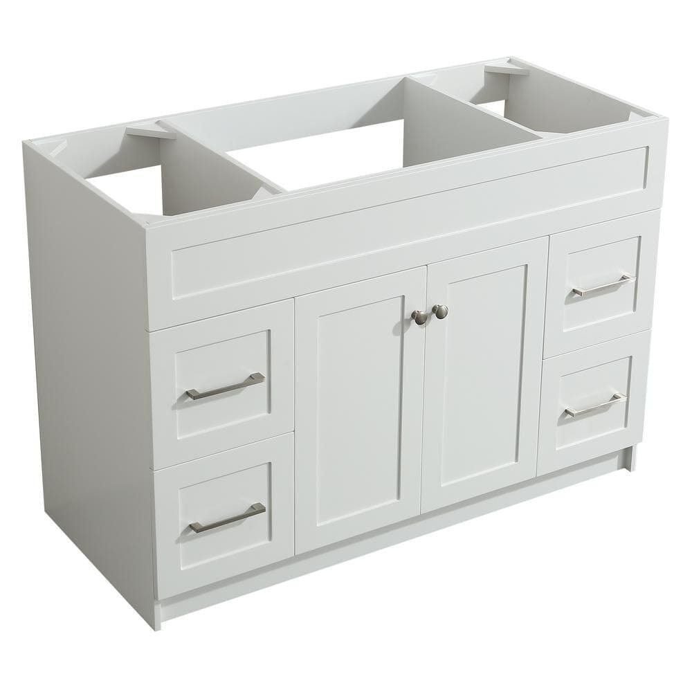 Ariel Vanity Base Cabinets Ariel Hamlet 48 Single Sink Base Cabinet In White