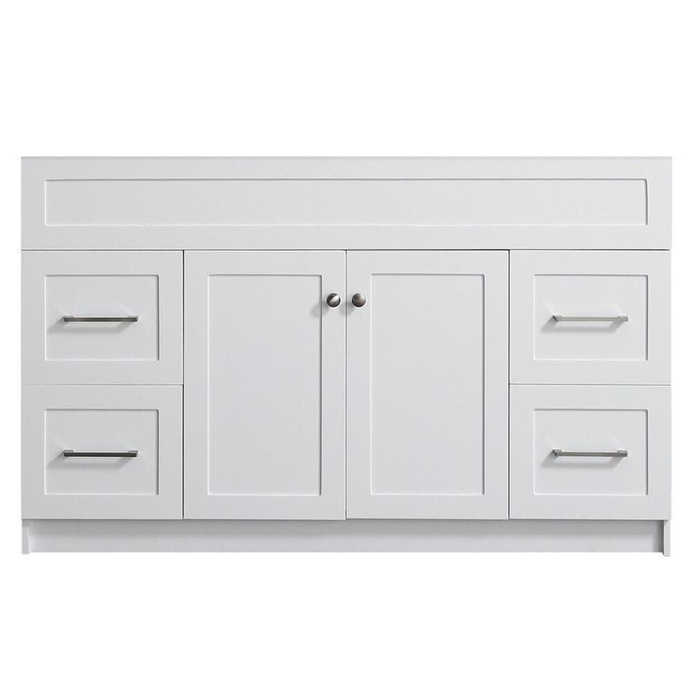 54" Single Sink Base Cabinet In White