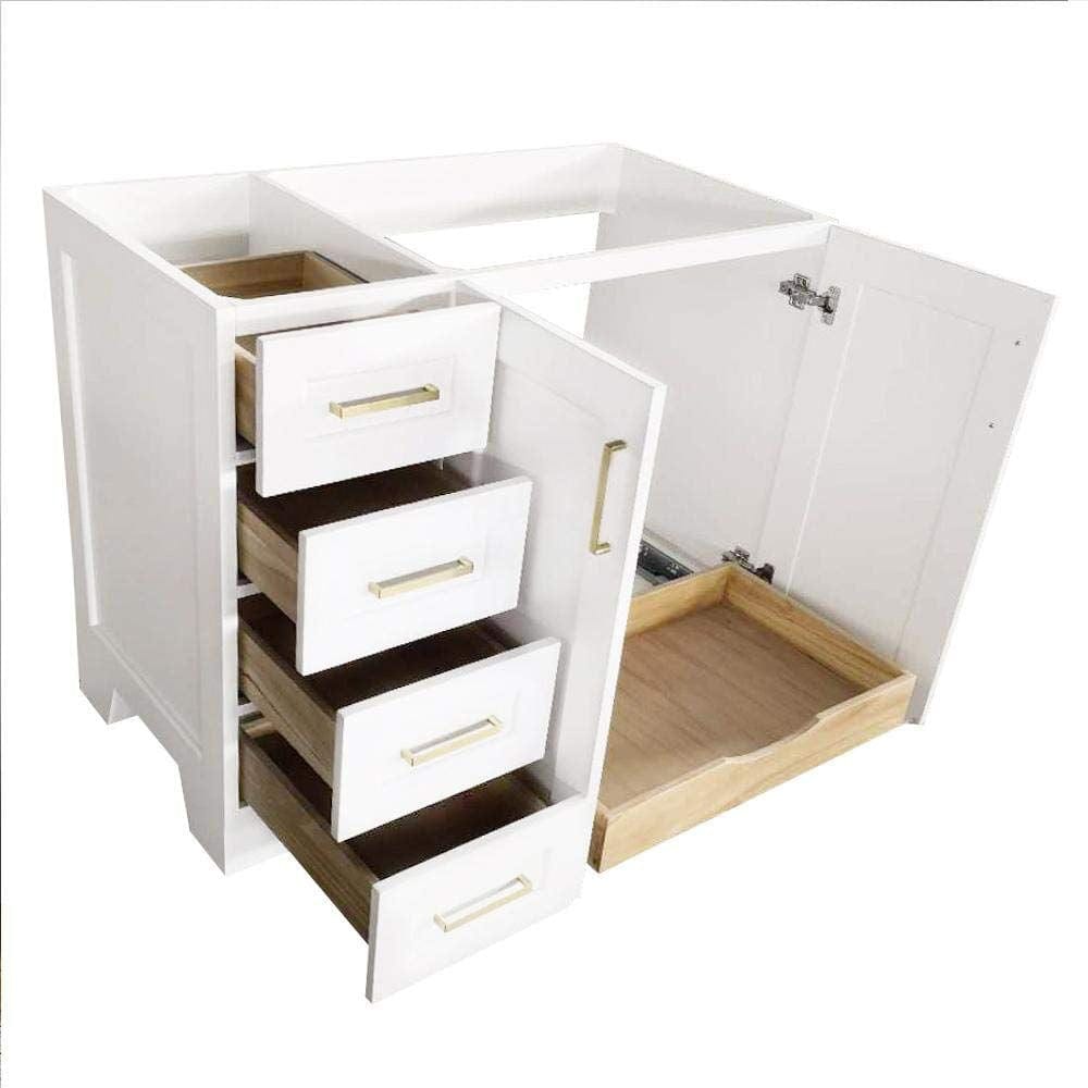 Ariel Vanity Base Cabinets Ariel Taylor 42 Right Offset Single Sink Base Cabinet In White