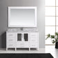 Design Element B60-DS-W | Stanton 60" Single Sink Vanity Set with Marble Top in White and Mirror