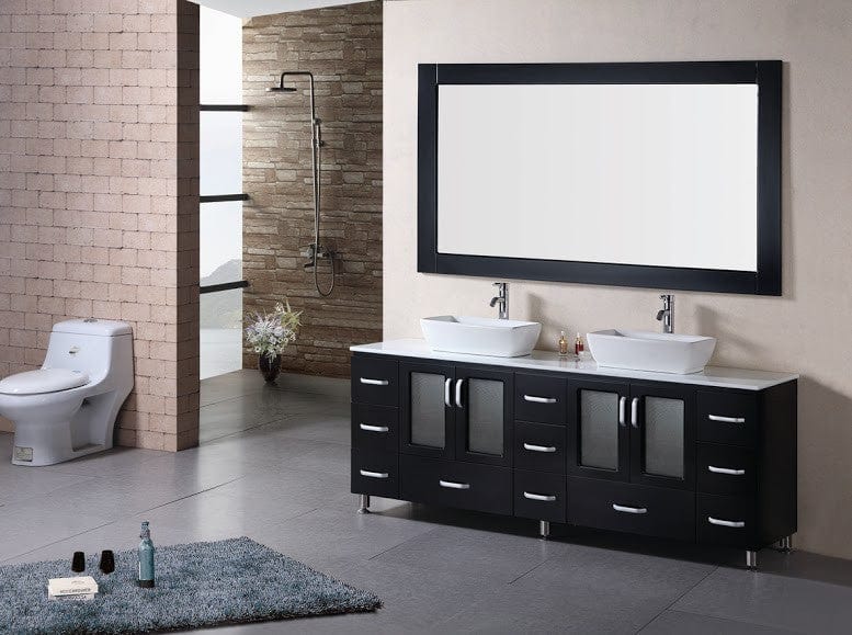 Design Element Vanities Design Element B72-VS | Stanton 72" Double Sink Vanity Set in Espresso