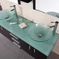 Design Element DEC005 | Portland 61" Double Sink - Wall Mount Vanity Set in Espresso