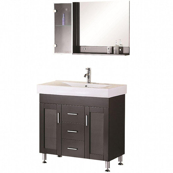 Design Element DEC021 | Milan 36 Single Sink Vanity Set in Espresso