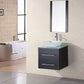 Design Element DEC071C-G | Portland 24" Single Sink - Wall Mount Vanity Set in Espresso w/ Glass Top