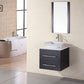 Design Element DEC071C-W | Portland 24" Single Sink - Wall Mount Vanity Set in Espresso w/ White Marble Top