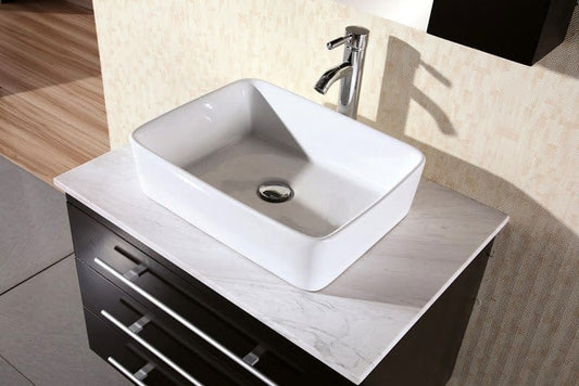 Design Element DEC071D | Portland 30" Single Sink - Wall Mount Vanity Set in Espresso