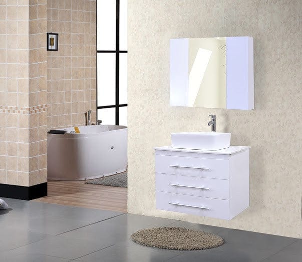 Design Element Vanities Design Element DEC071D-W | Portland 30" Single Sink - Wall Mount Vanity Set in White