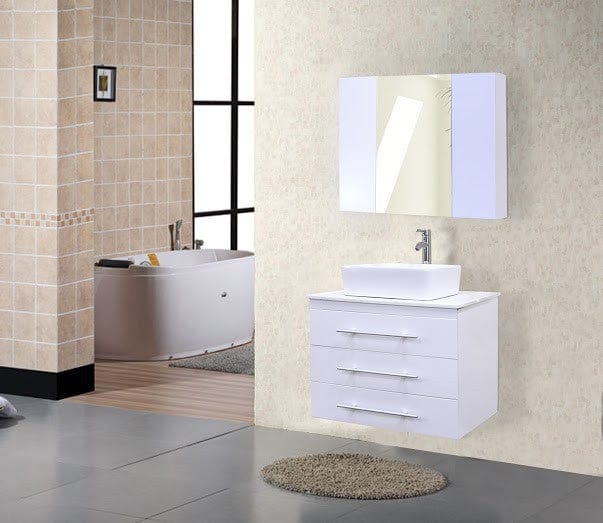 Design Element DEC071D-W | Portland 30" Single Sink - Wall Mount Vanity Set in White