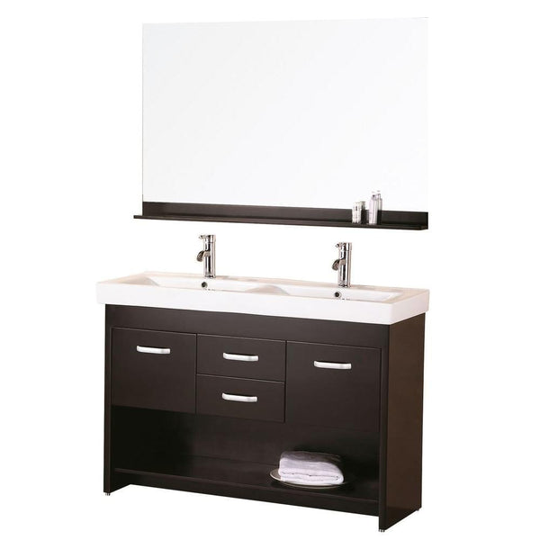 Design Element DEC074 | Citrus 48 Double Sink Vanity Set in Espresso