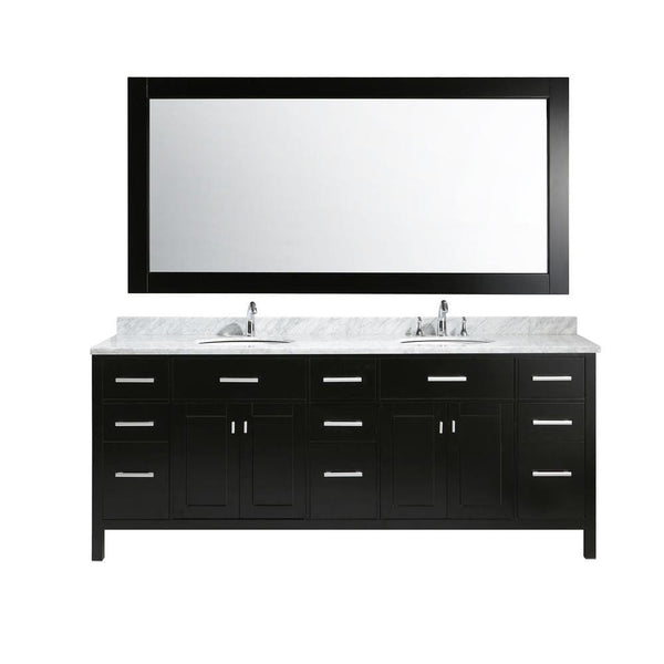 Design Element DEC076-84 | London Stanmark 84 Double Sink Vanity Set in Espresso Finish