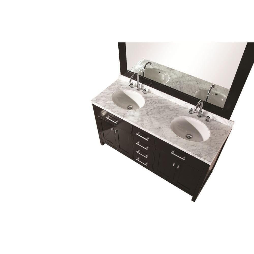Design Element Vanities Design Element DEC076A | London Stanmark 61" Double Sink Vanity Set in Espresso