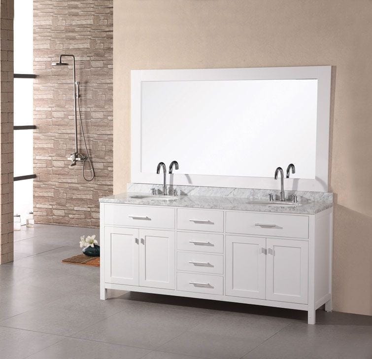Design Element Vanities Design Element DEC076A-W | London Stanmark 61" Double Sink Vanity Set in White