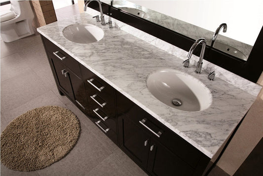 Design Element DEC076B | London Stanmark 72" Double Sink Vanity Set in Espresso