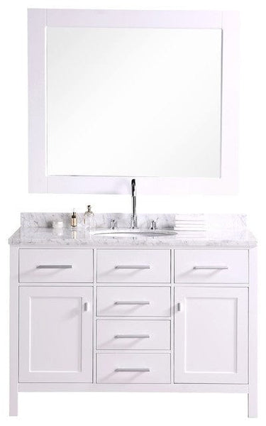 London 48 Single Sink Vanity Set in White