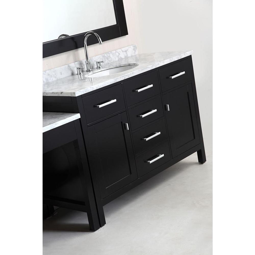 Design Element Vanities Design Element DEC076CX2_MUT | Two London Stanmark 48" Single Sink Vanity Set in Espresso Finish with One Make-up table in Espresso