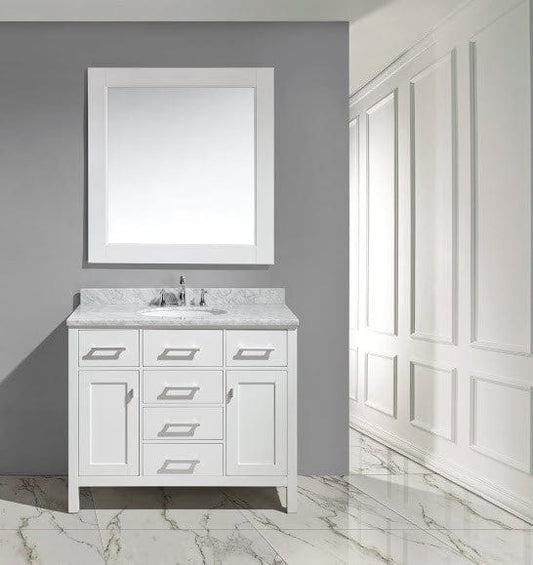 Design Element DEC076F-W | London Stanmark 42" Single Sink Vanity Set in White Finish