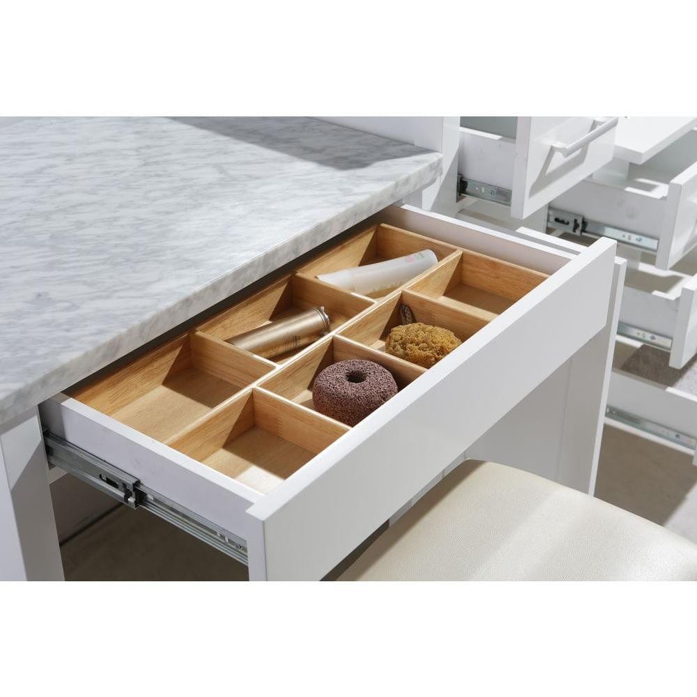 Design Element Vanities Design Element DEC076F-W_MUT-W | London Stanmark 42" Single Sink Vanity Set in White Finish with One Make-up table in White