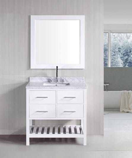 Design Element Vanities Design Element DEC077A-W | London Cambridge 36" Single Sink Vanity Set in White