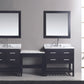 Design Element DEC077AX2_MUT | Two London Cambridge 36" Single Sink Vanity Set in Espresso with One Make-up table in Espresso