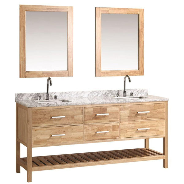 Design Element DEC077B-O | London 72 Double Sink Vanity Set in Oak Finish