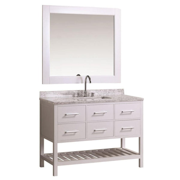 Design Element DEC077D-W-48 | London 48 Single Sink Vanity Set in White Finish