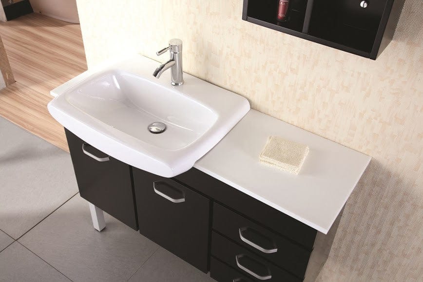 Design Element DEC078A | Belini 46" Double Sink Vanity Set in Espresso