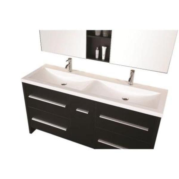 Design Element Vanities Design Element DEC079A | Perfecta 63" Double Sink Vanity Set in Espresso