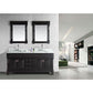 Design Element DEC081-WTP | Marcos 72" Double Sink Vanity Set with Carrara White Marble Countertop in Espresso