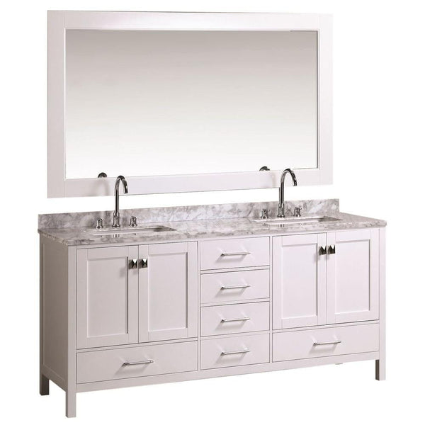 London 72 Double Sink Vanity Set in White Finish