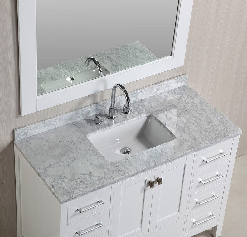 Design Element DEC082C-W | London 48" Single Sink Vanity Set in White Finish