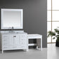 Design Element DEC082C-W_MUT-W | London 48" Single Sink Vanity Set in White Finish with One Make-up table in White Finish