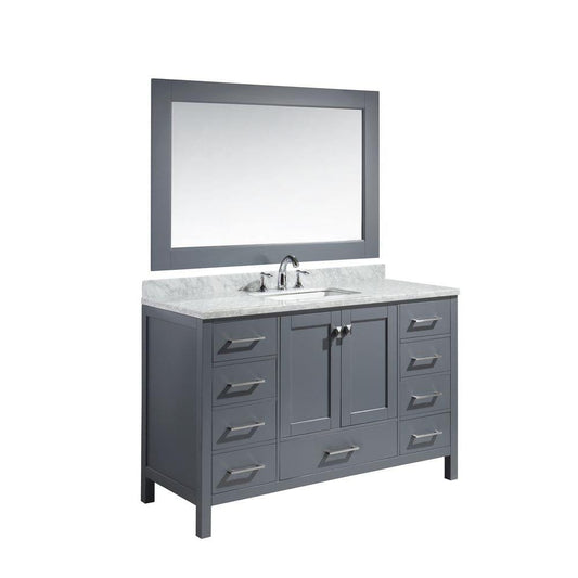 Design Element DEC082D-G | London 54" Single Sink Vanity Set in Gray Finish