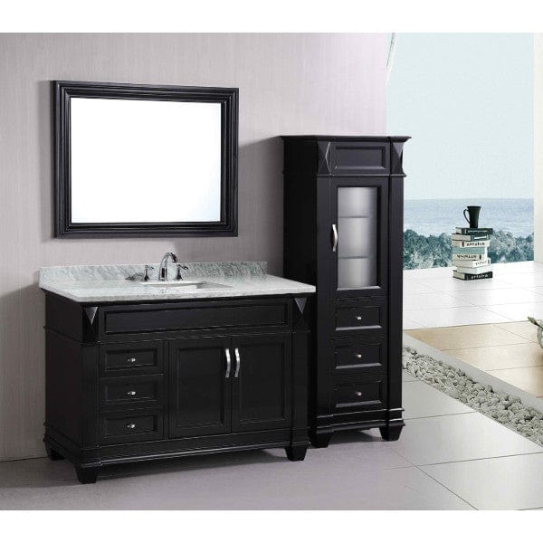 Design Element Vanities Design Element Hudson Espresso 48″ Single Sink Vanity With White Carrara Marble Top