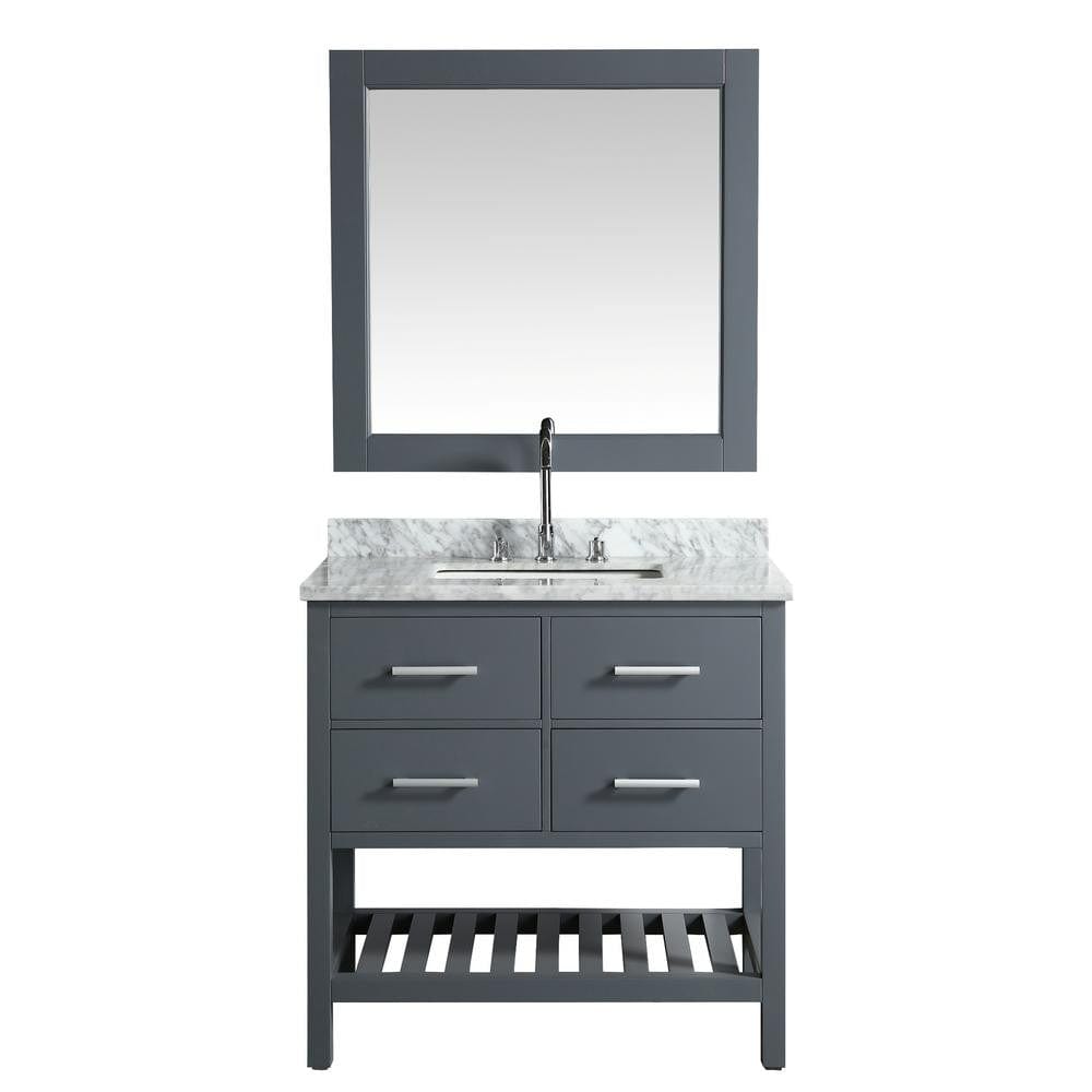 Design Element London 36" Single Sink Vanity Set in Gray 