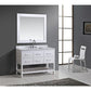 Design Element London Cambridge 54" Single Sink Vanity Set in White w/ Carrara Marble Countertop | Square Basin