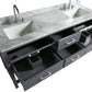 Design Element London Cambridge 61" Vanity in Gray w/ Carrera Marble Countertop | Square Basin