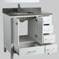 Design Element London Hyde 36" Vanity in White w/ Quartz Countertop | Square Basin