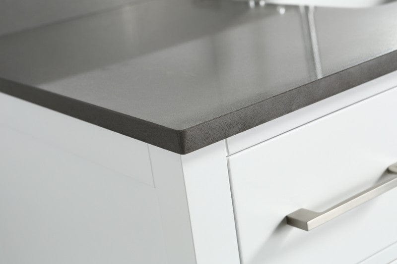 Design Element Vanities Design Element London Hyde 48" Vanity in White w/ Quartz Top in Gray and Mirror | DEC082C-W-GT