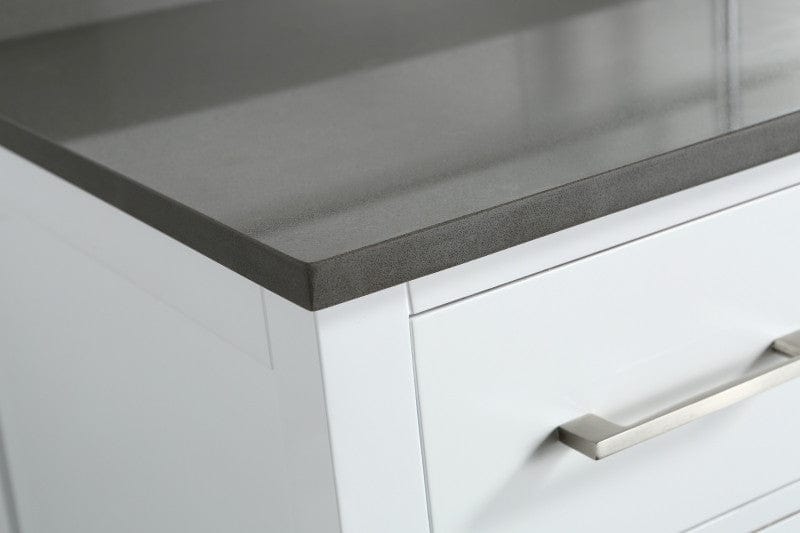 Design Element Vanities Design Element London Hyde 54" Vanity in White w/ Quartz Top in Gray and Mirror | DEC082D-W-GT