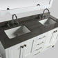 Design Element London Hyde 60" Vanity in White w/ Quartz Countertop | Square Basin