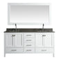 Design Element London 72" Vanity in White w/ Quartz Top in Gray and Mirror | DEC082B-W-GT