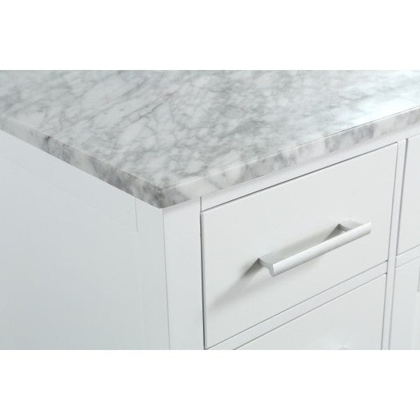 Design Element London Stanmark 54" Single Sink Vanity Set in White with White Carrera Marble Top