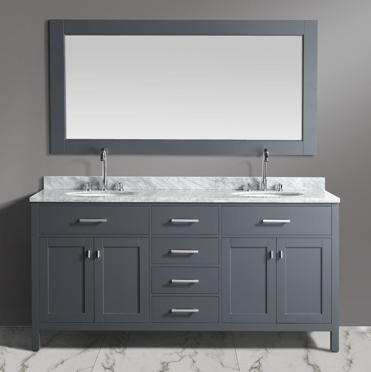 Design Element London Stanmark 72" Double Sink Vanity Set in Gray Finish