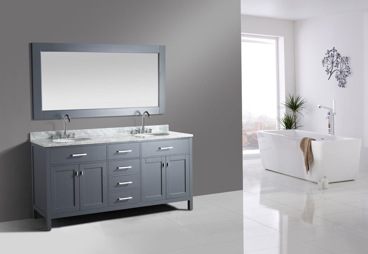 Design Element London Stanmark 72" Double Sink Vanity Set in Gray Finish